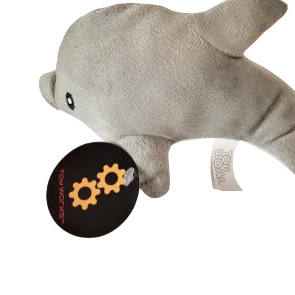 Toy Works Gray Dolphin Plush Stuffed Animal Mini Stuffed Animal 7" Soft Plushie - Picture 3 of 12